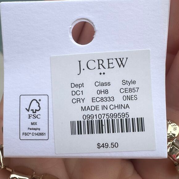 NWT JCrew Factory Crystal & Pearl Statement Necklace Gold Plated - Picture 10 of 11